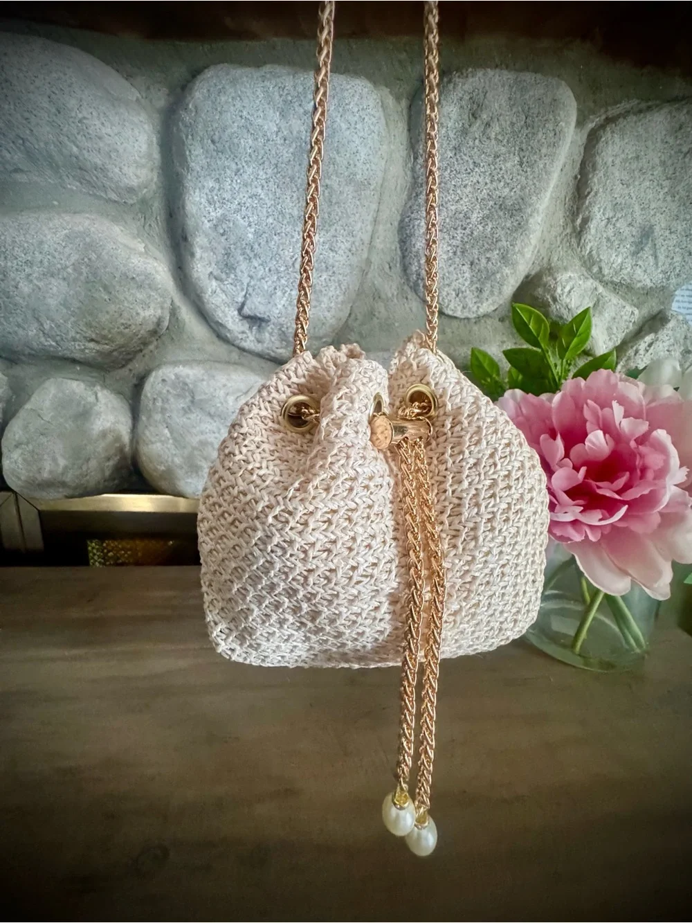 NWT Cream Raffia Crossbody Bag Fancy - Picture 4 of 6